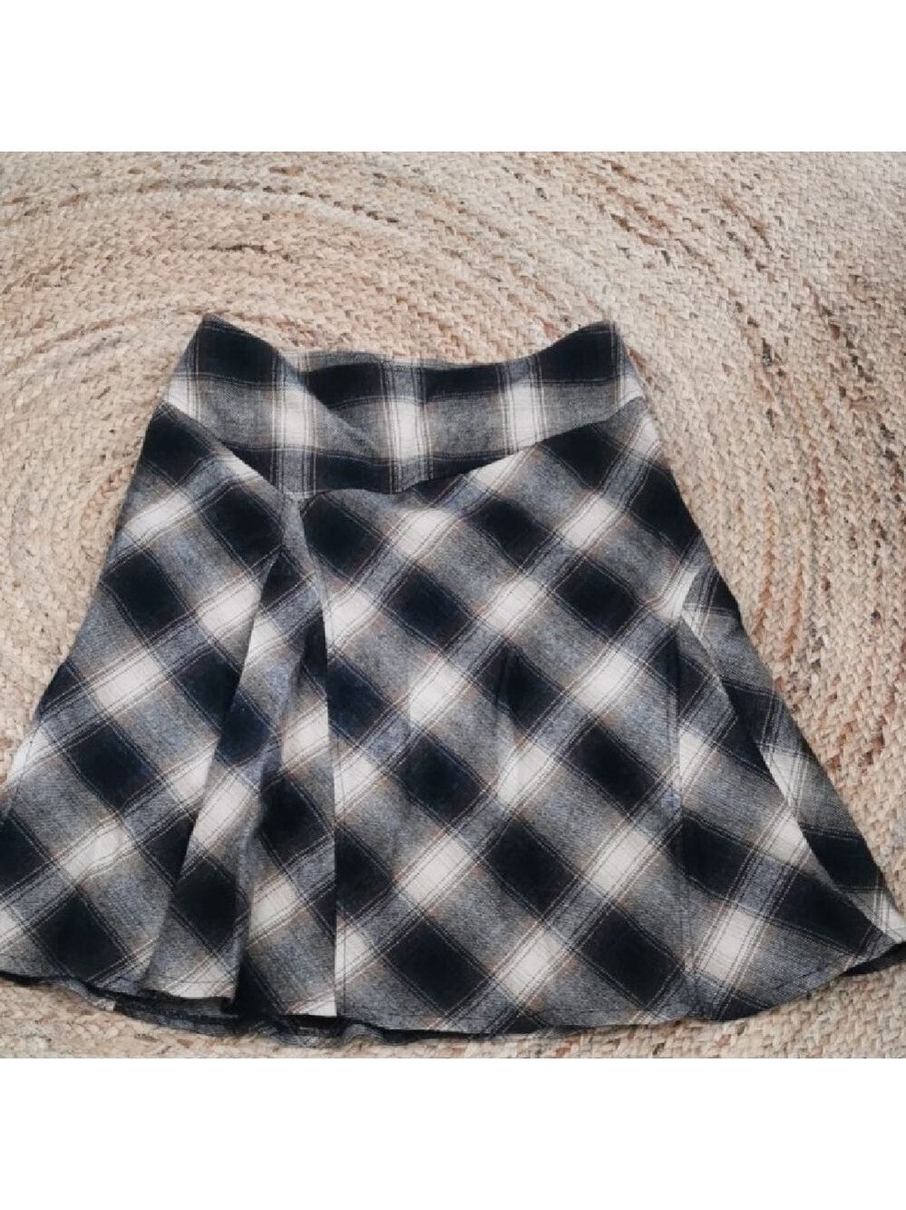 Vintage Tribal A line wool blend preppy schoolgirl pleated lined skirt size 10.